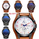 WJ-5911 CURREN 8225 High-end Casual Men's Dial Calendar Watch Waterproof Blue light Quartz Leather Wrist-watch