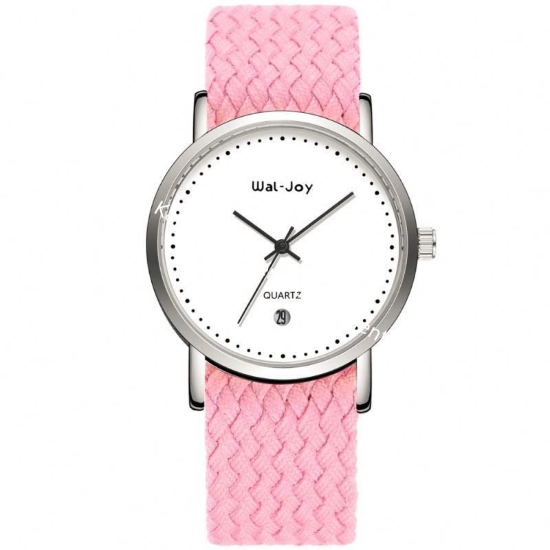 Wal-Joy Custom Logo Woven Strap Luxury Gift Watch Set for Girl Women Designers Watches Change Band DIY Child Wristwatch